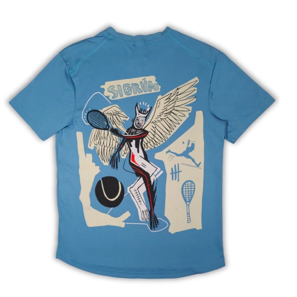 Sigrun Tennis Off-Court "Tribal" Valkyrie Printed Tee NWT Large